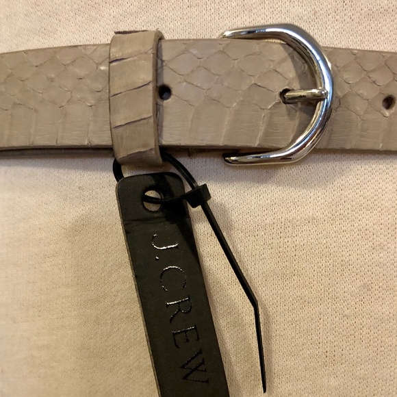 NWT J. Crew Grey Snake-Embossed Leather Belt - Picture 2 of 6